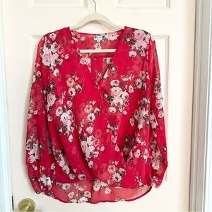 Red floral kut from the kloth top